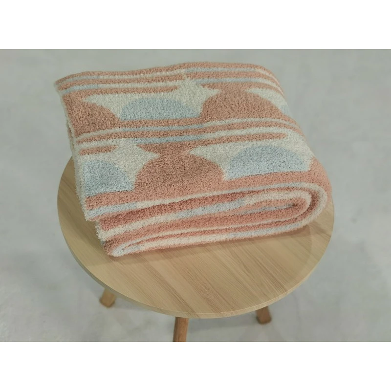 knit jacquard polyester circle  knit throw