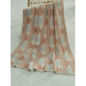 knit jacquard polyester circle  knit throw