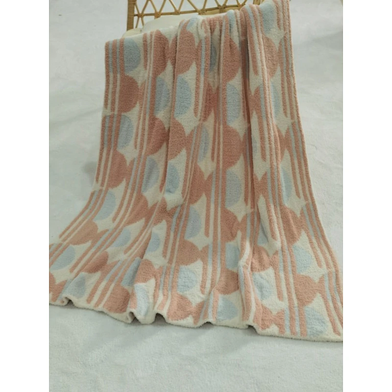 knit jacquard polyester circle  knit throw